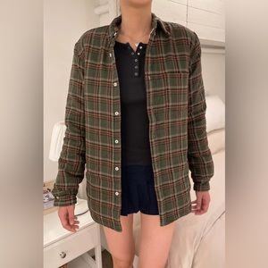 Brandy melville quilted flannel top